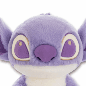 Stitch officiell Disney gosedjur i lila, ansiktszoom