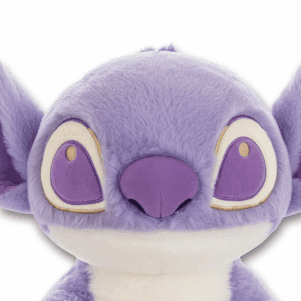 Stitch officiell Disney gosedjur i lila, ansiktszoom