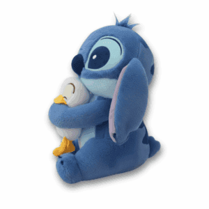 3/4 vy av Stitch gosedjur som en officiell Disney-anka